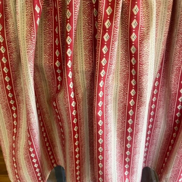 Vtg Ralph Lauren Dove Creek King Dust Ruffle Cotton Southwestern Red Striped HTF - Picture 2 of 4